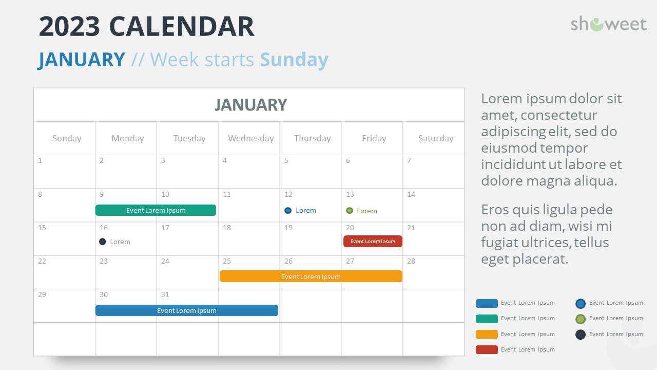 powerpoint calendar slide template