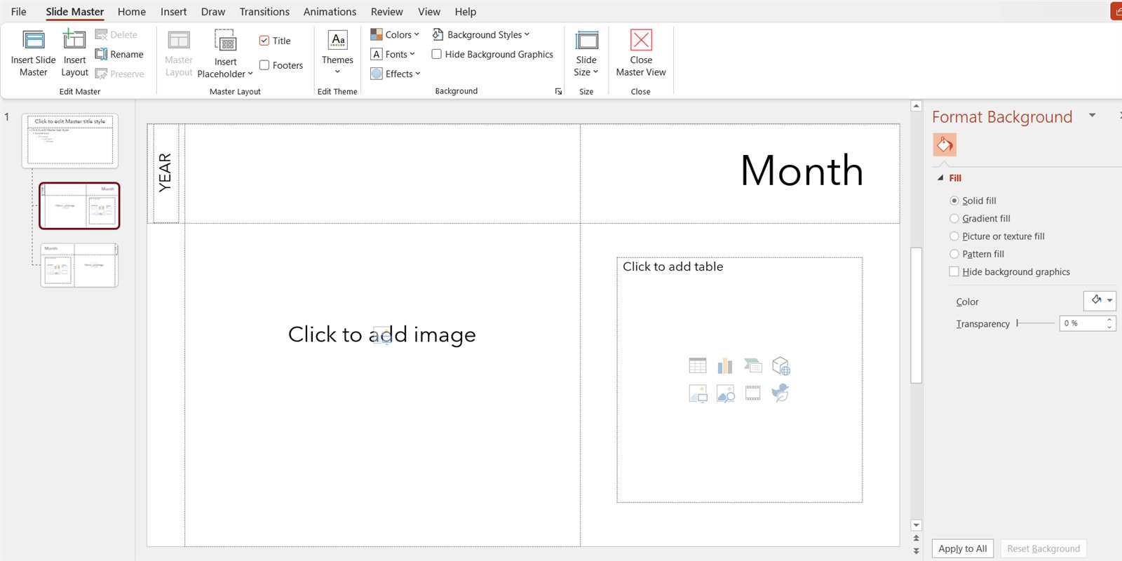 powerpoint calendar template change year