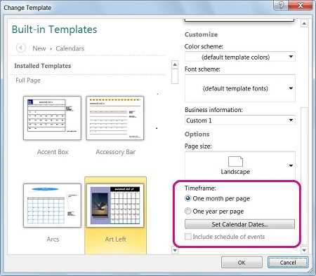 powerpoint calendar template change year