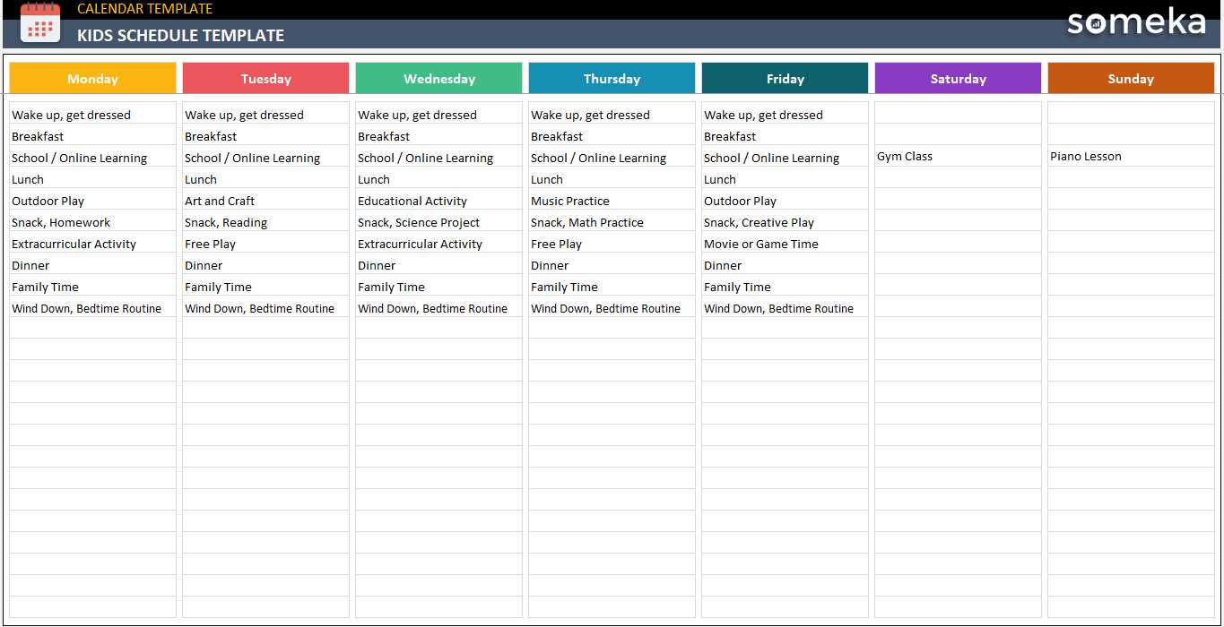 practice calendar template