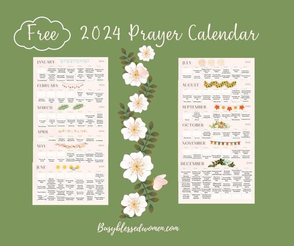 prayer calendar template