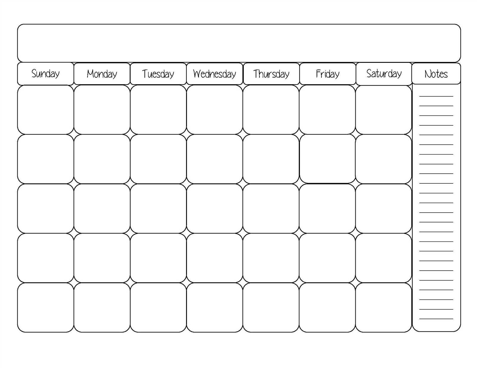 pretty blank calendar template