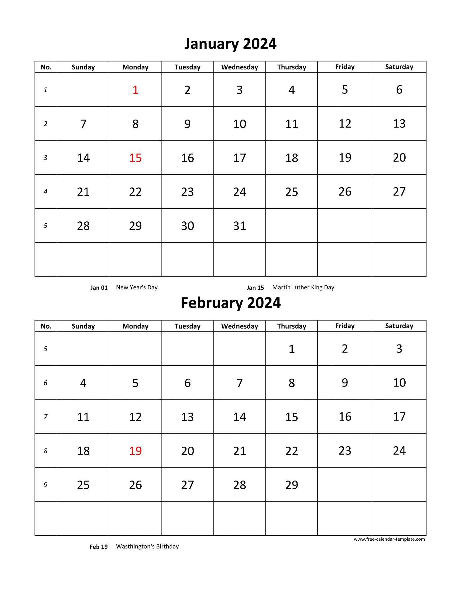 pretty month calendar template