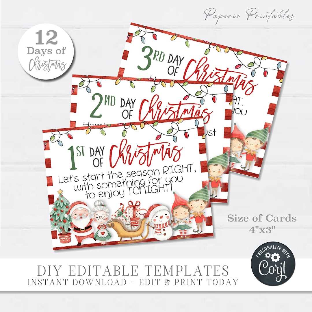 printable 12 days of christmas calendar template