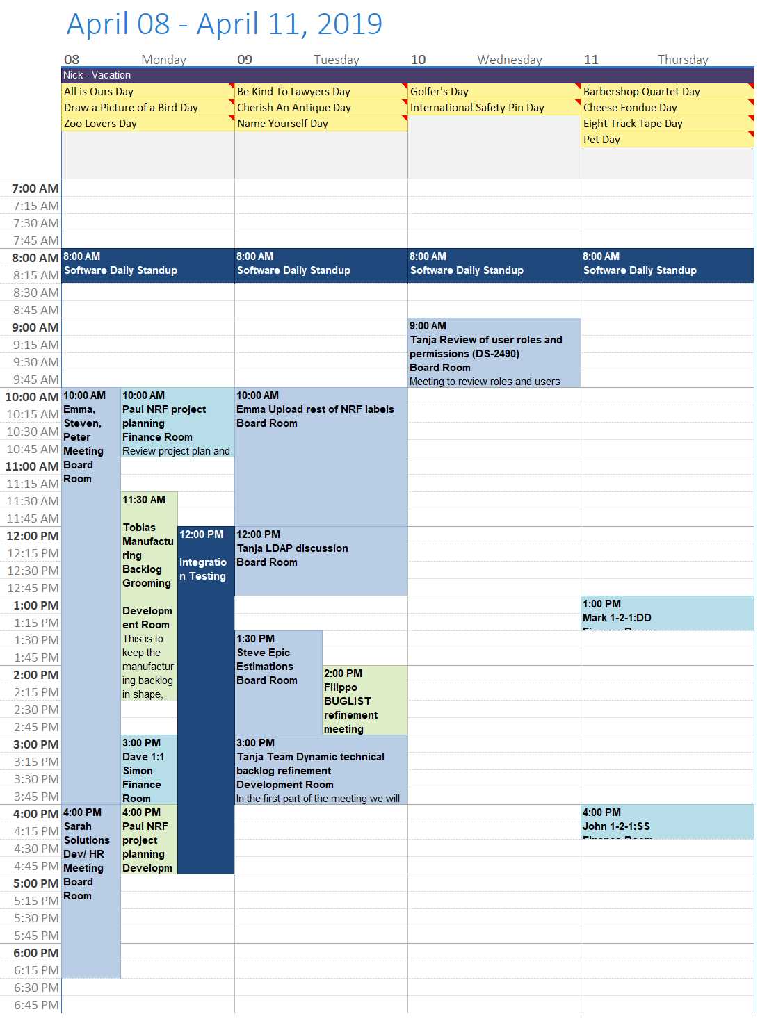 printable 4 week calendar template