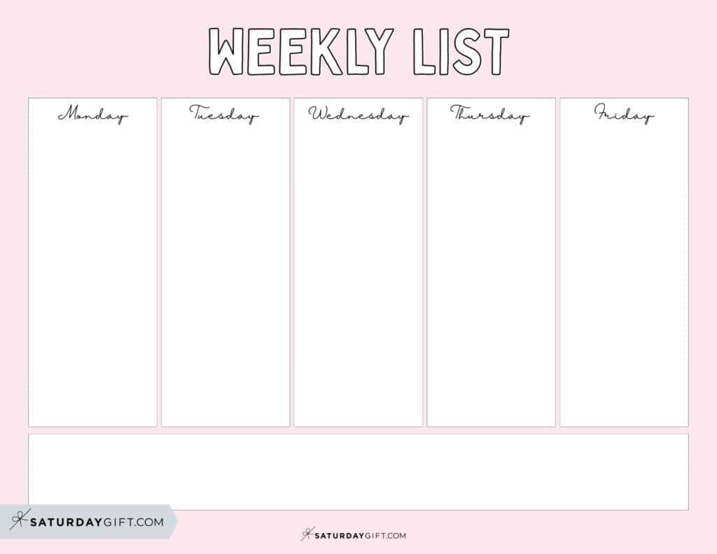 printable 4 week calendar template