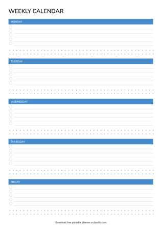 printable 7 day calendar template