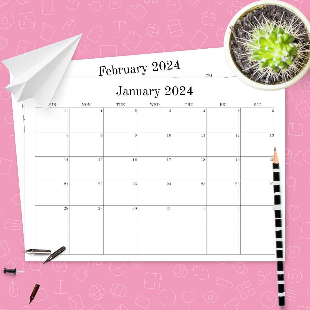 printable monthly blank calendar template