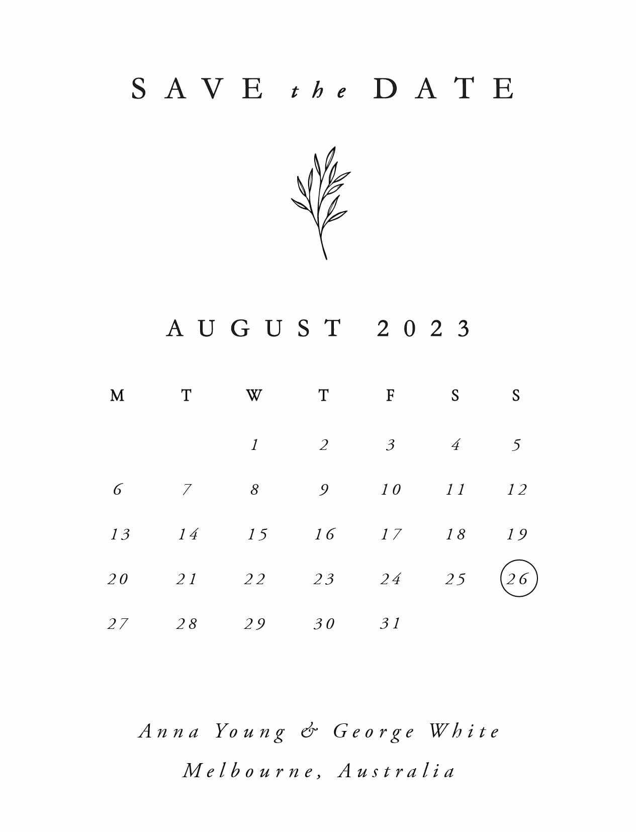 printable save the date calendar template