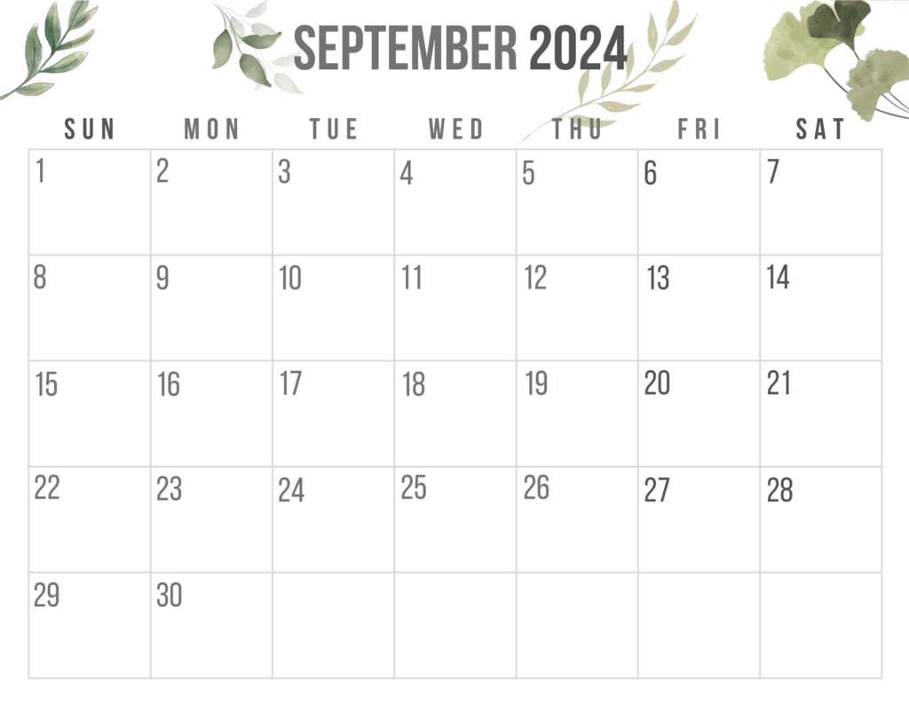 printable september calendar template