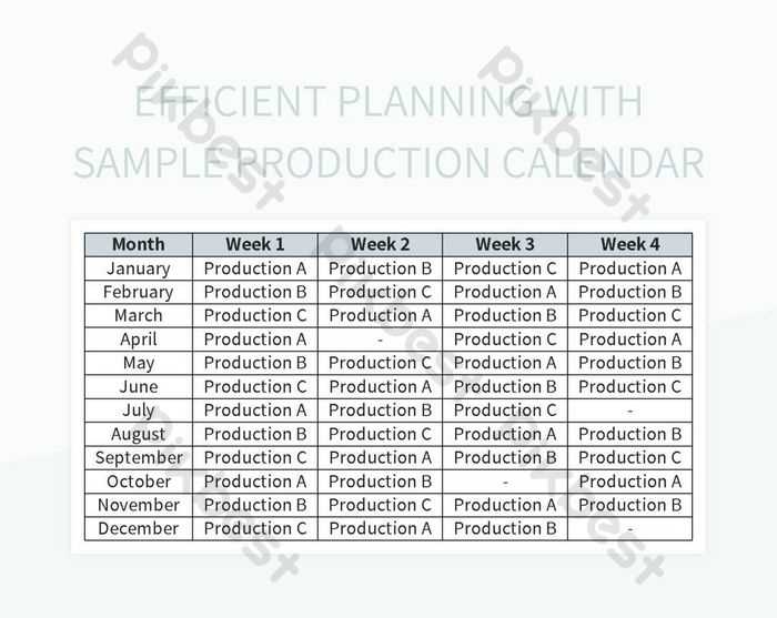 production calendar template