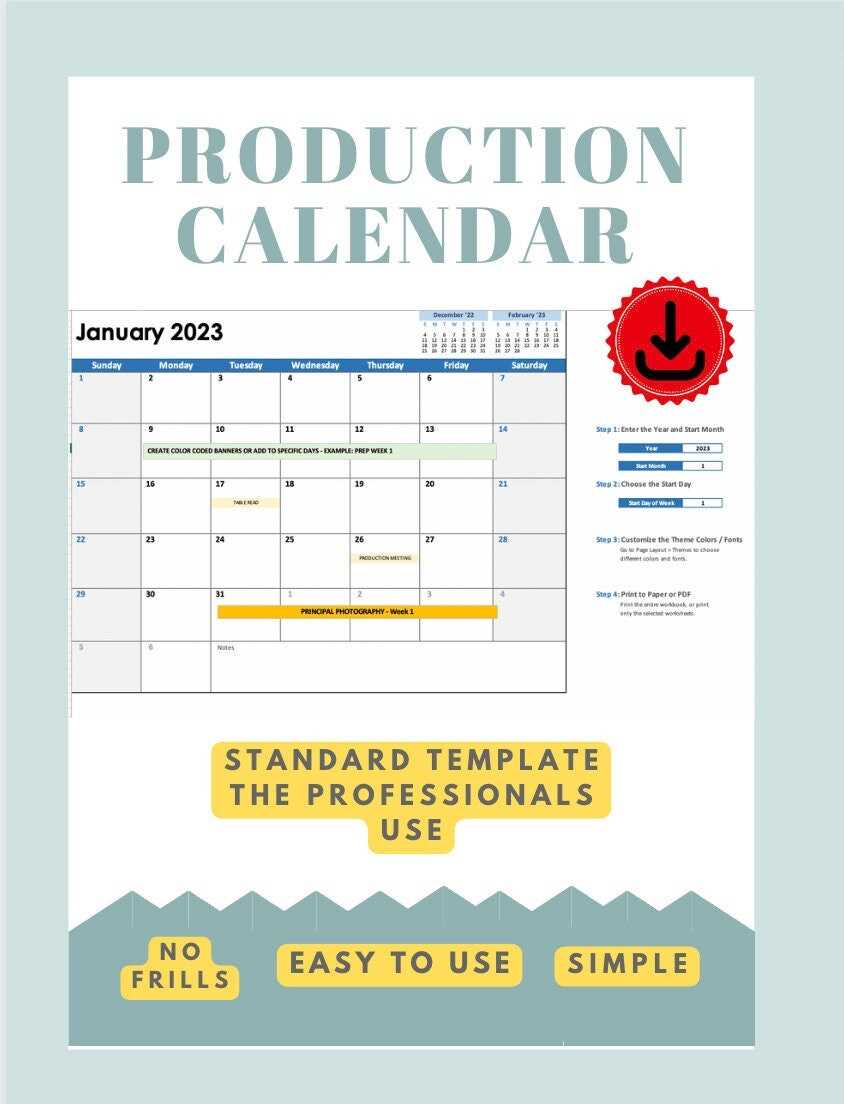 production calendar template