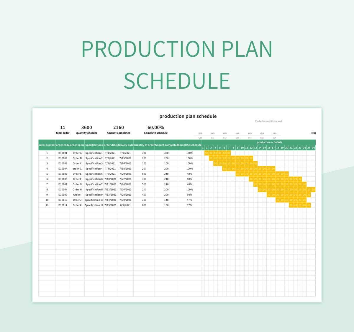 production calendar template free