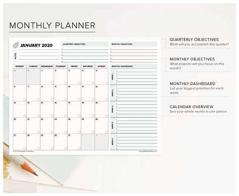 productivity calendar template