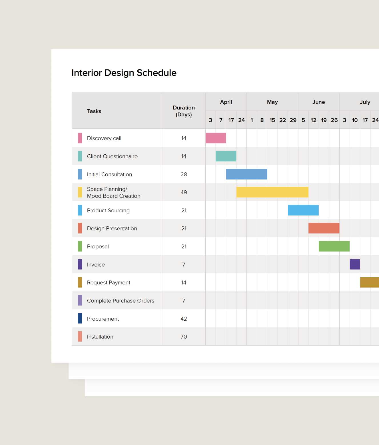 proposal calendar template