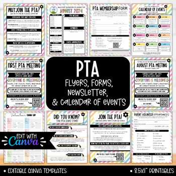 pta calendar template