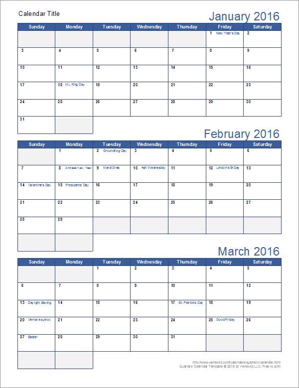 quarterly content calendar template