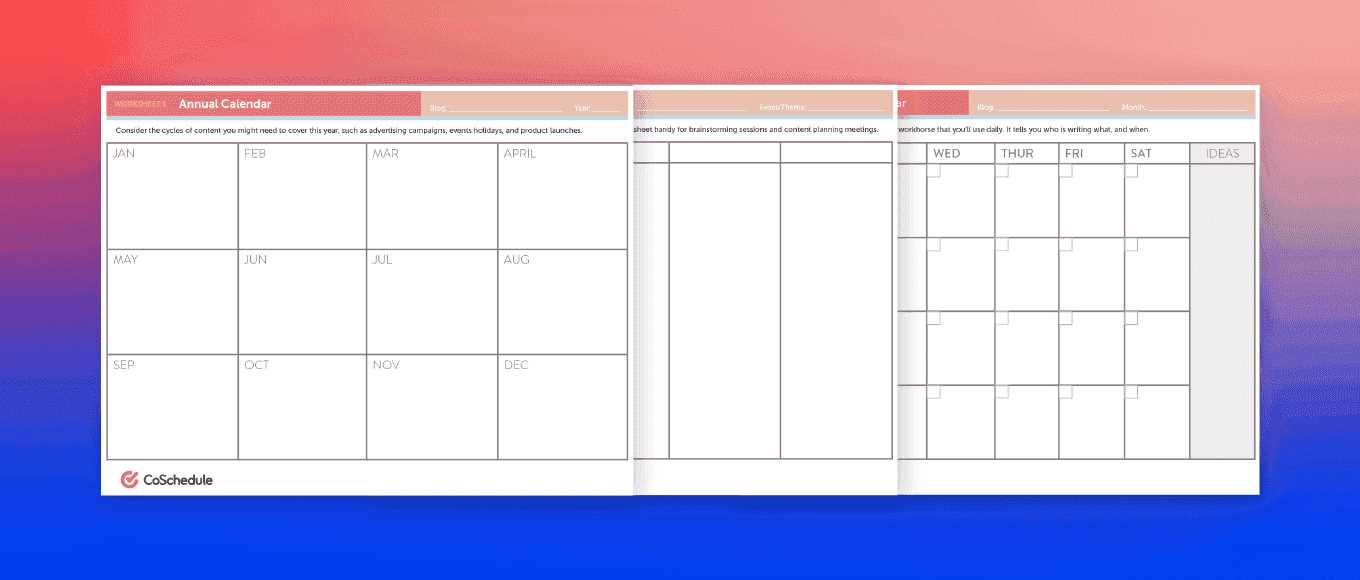 quarterly content calendar template