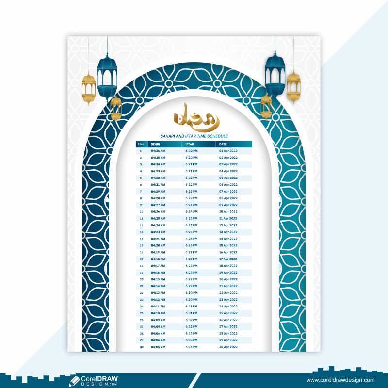 ramadan calendar template free download