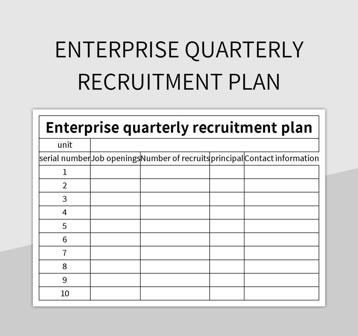 recruitment calendar template