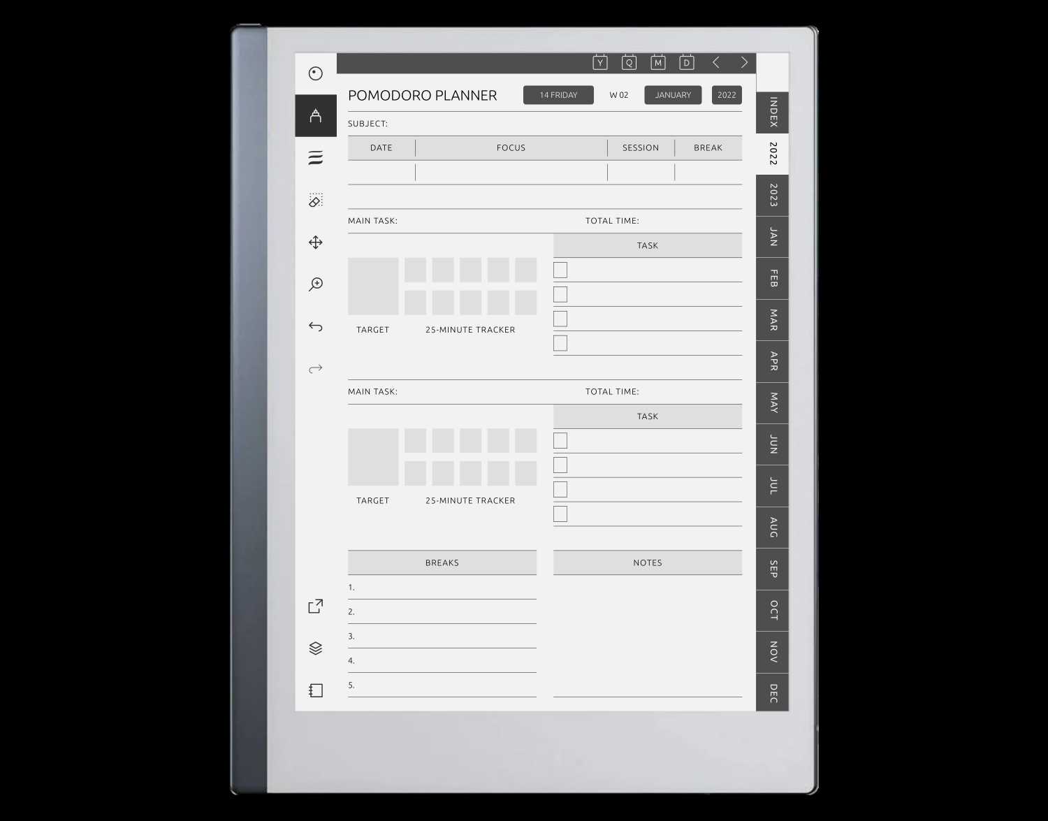 remarkable calendar template