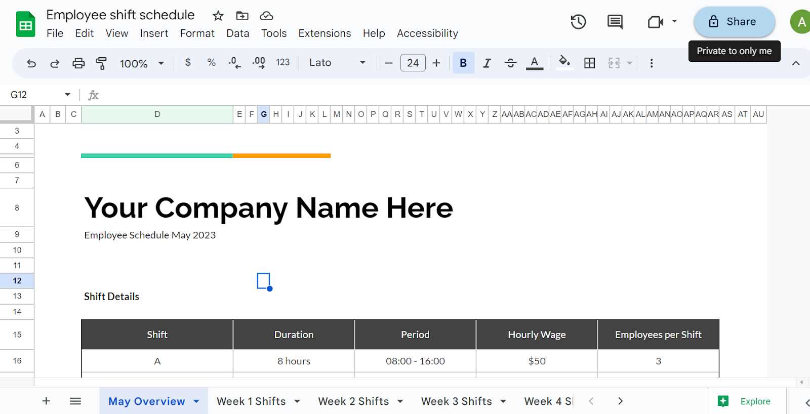 rotation calendar template