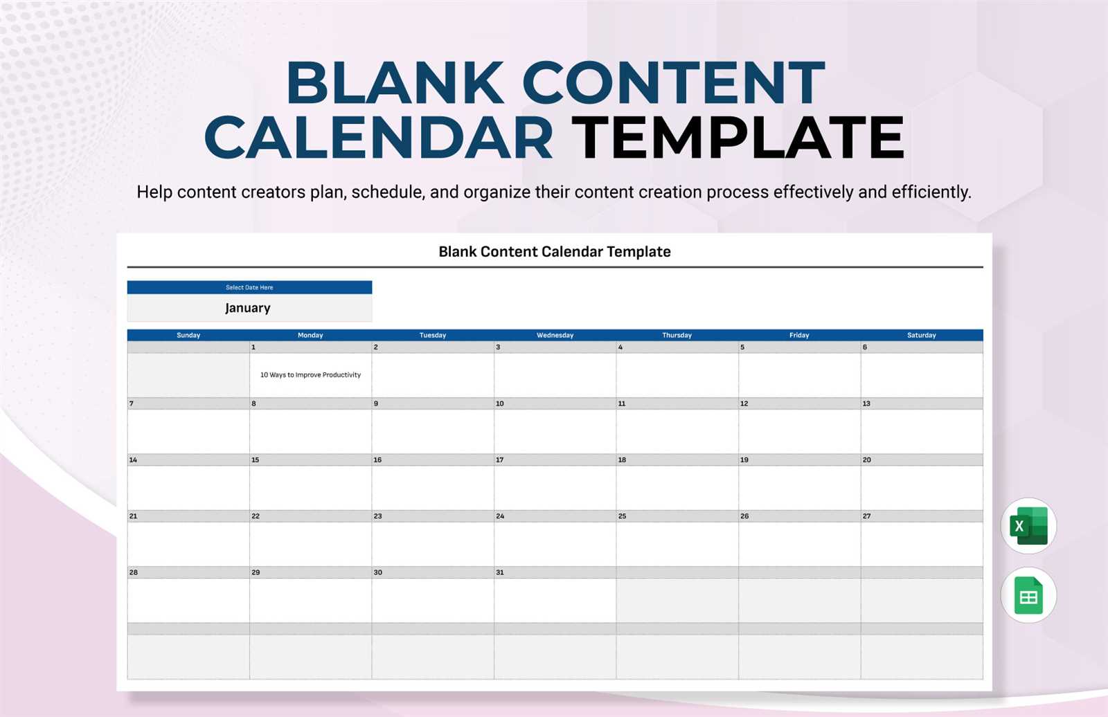 sample monthly calendar template