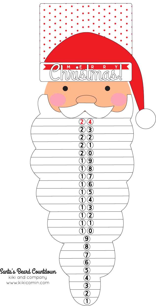 santa beard advent calendar template