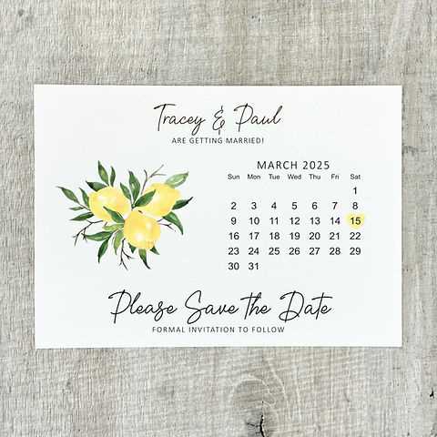 save the date calendar template