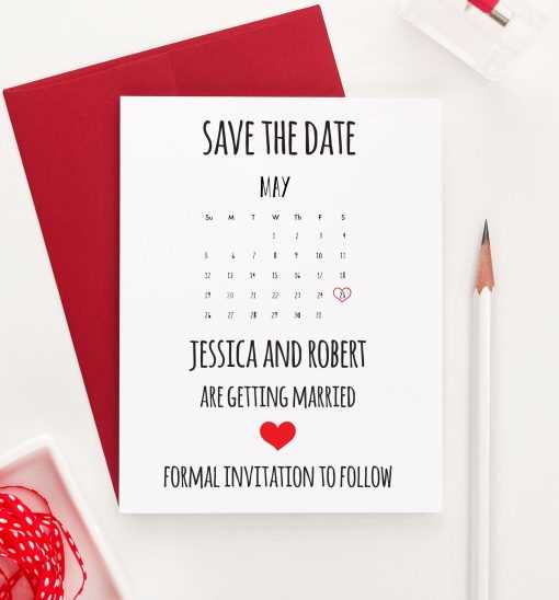 save the date calendar template