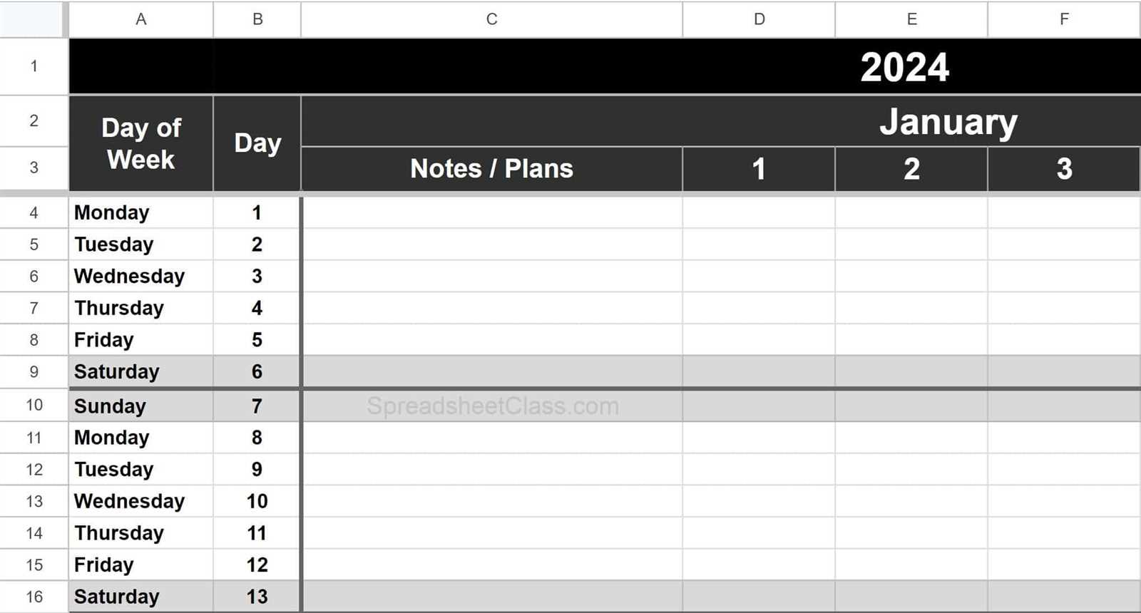 schedule calendar template