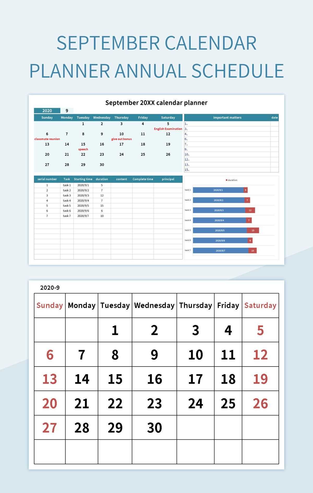 schedule calendar template