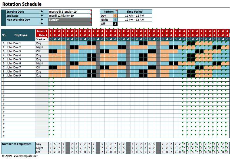 scheduling calendar template