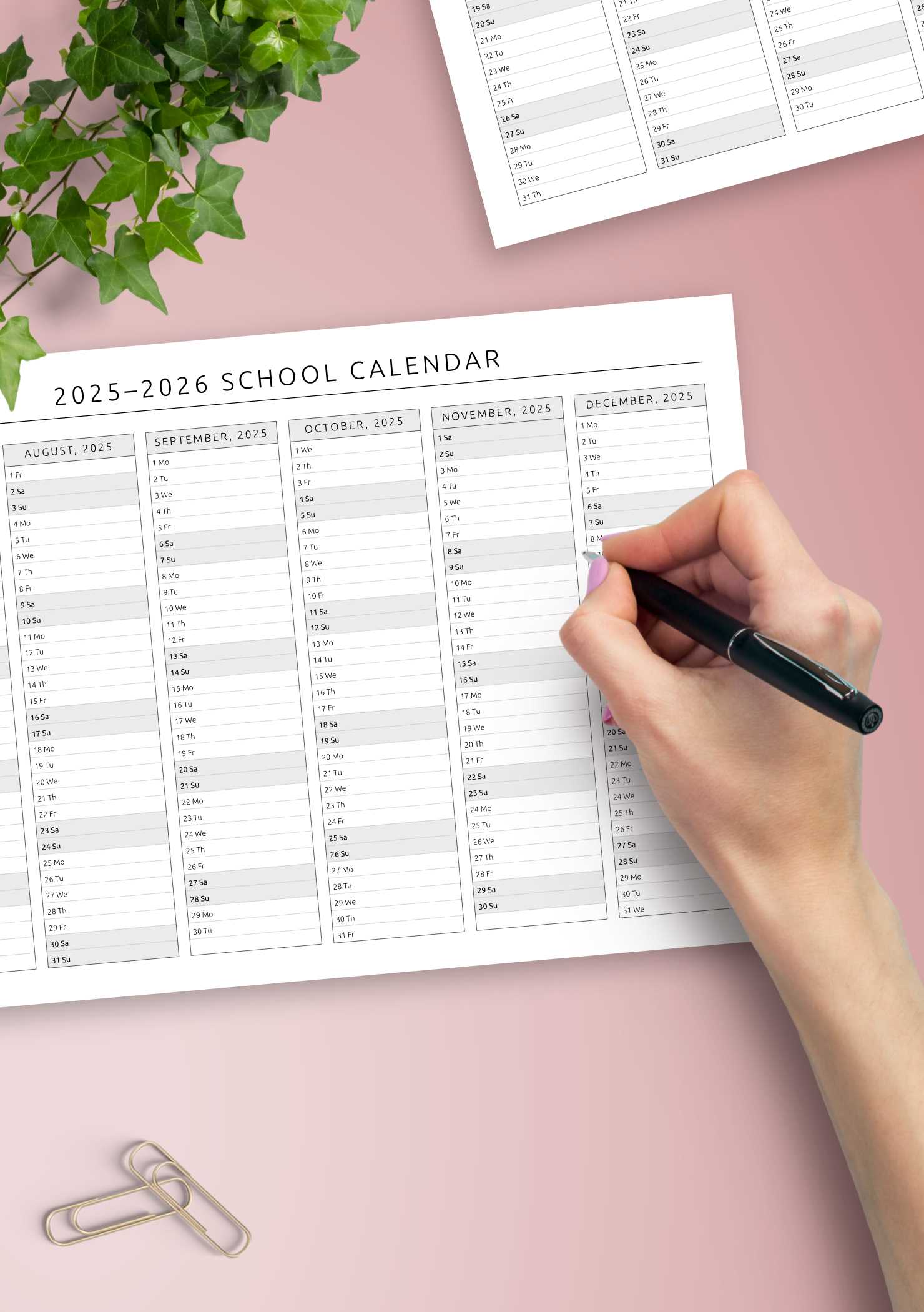 school calendar templates