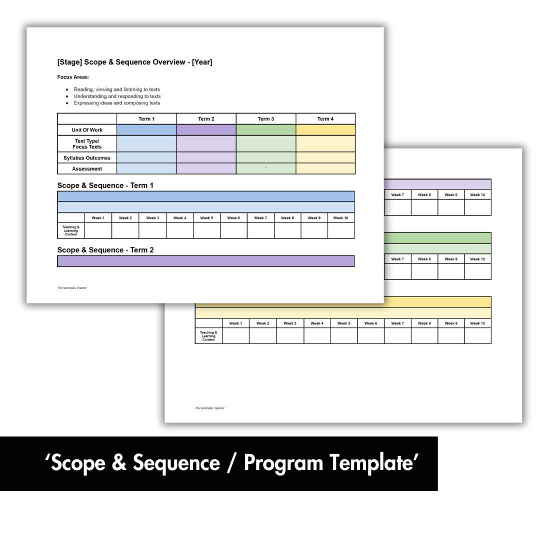 scope and sequence calendar template