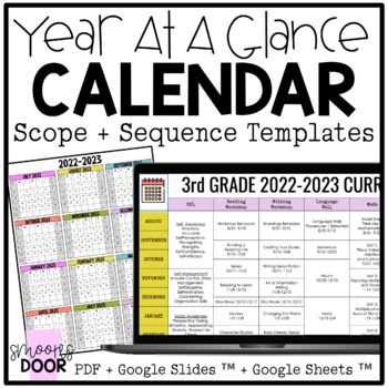 scope and sequence calendar template