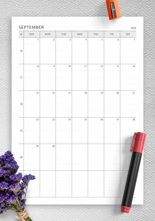 september calendar template