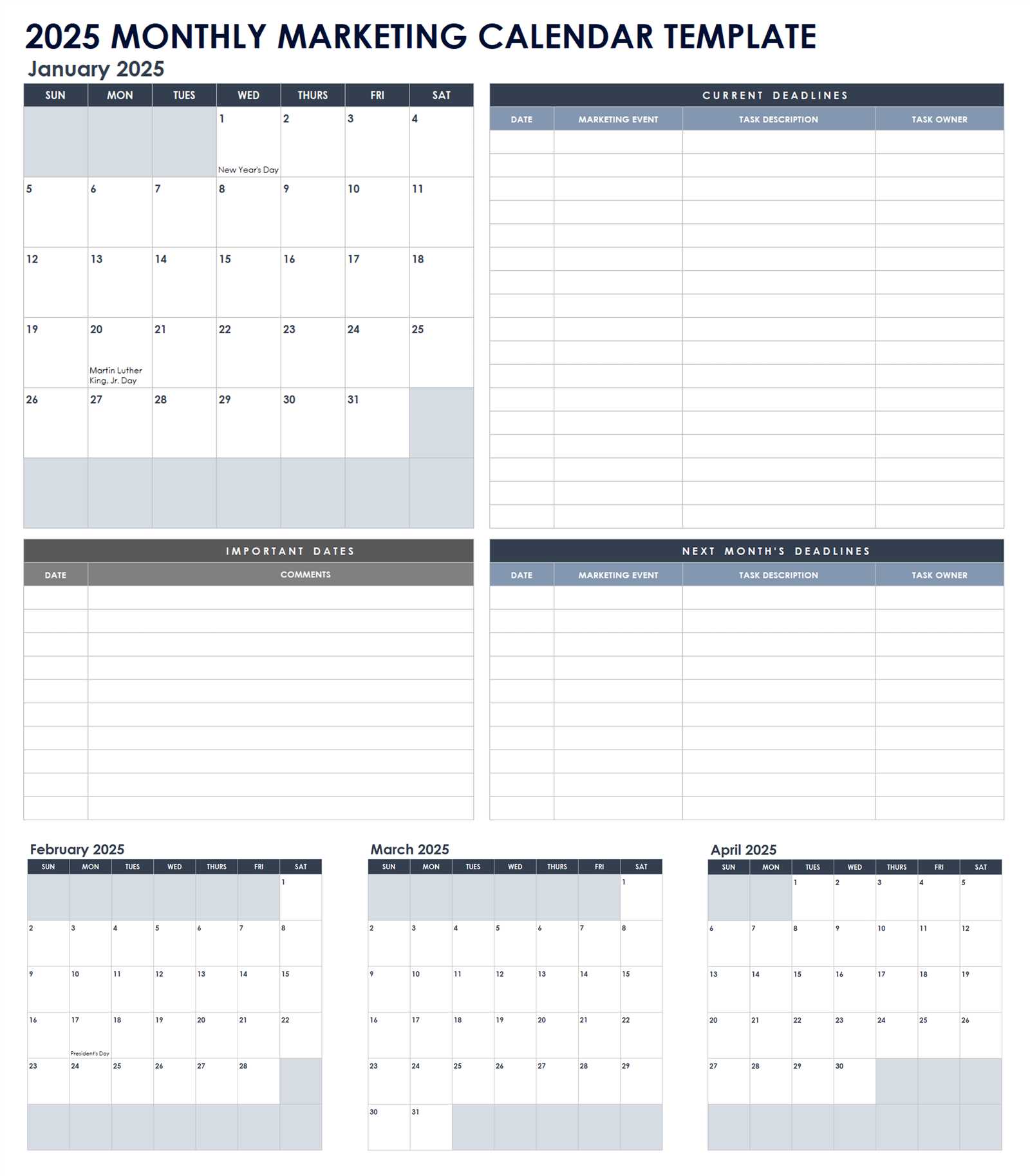 shift calendar template 2025