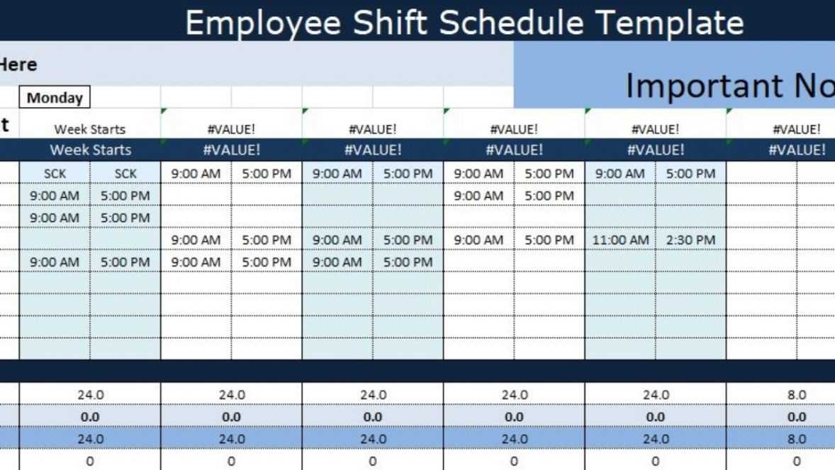 shift work calendar template