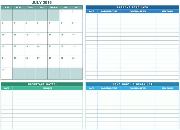 simple marketing calendar template