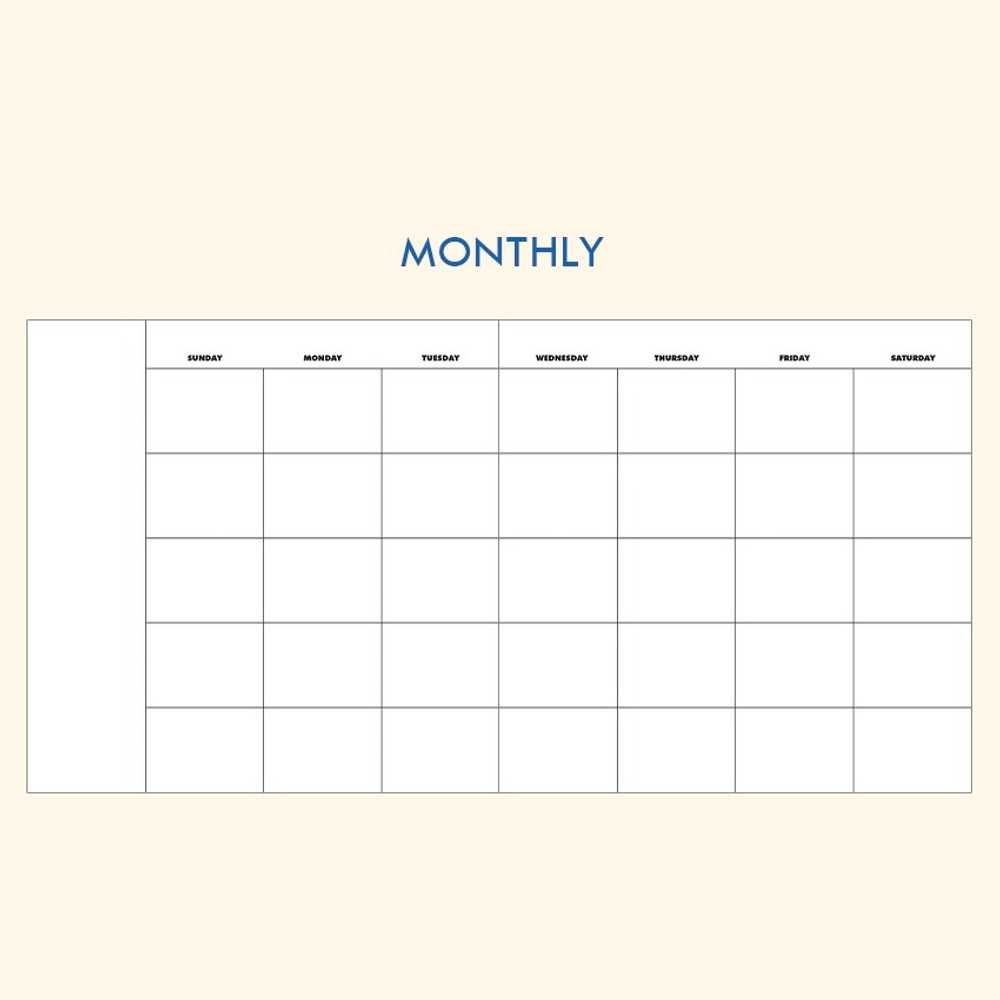 six week calendar template