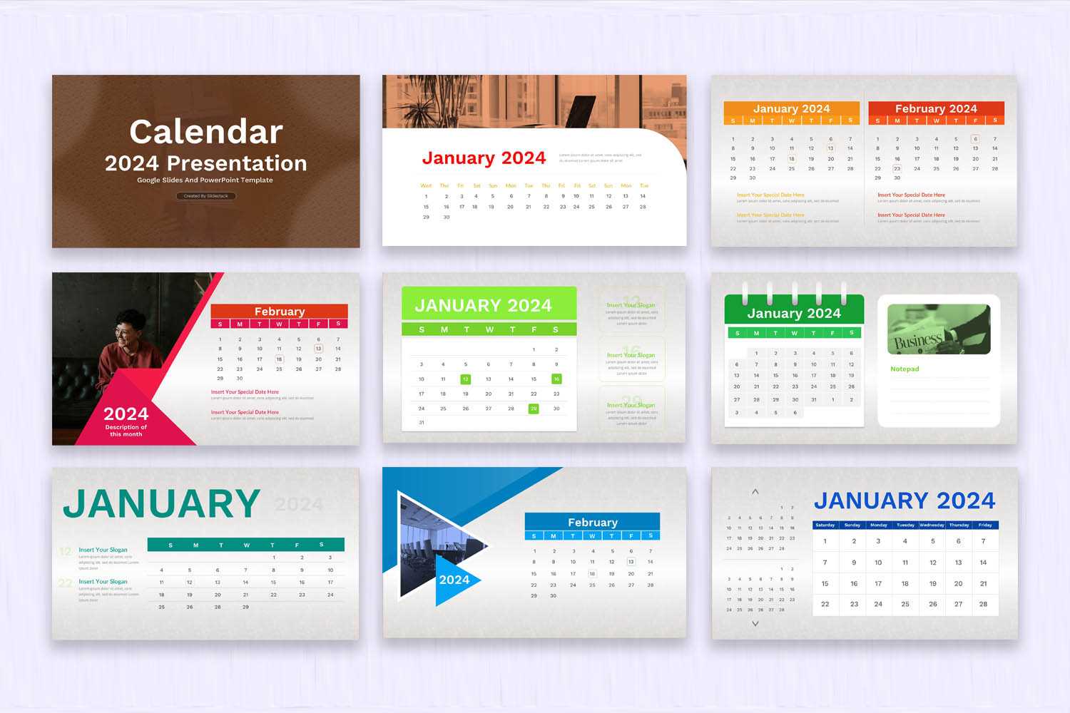 slides calendar template