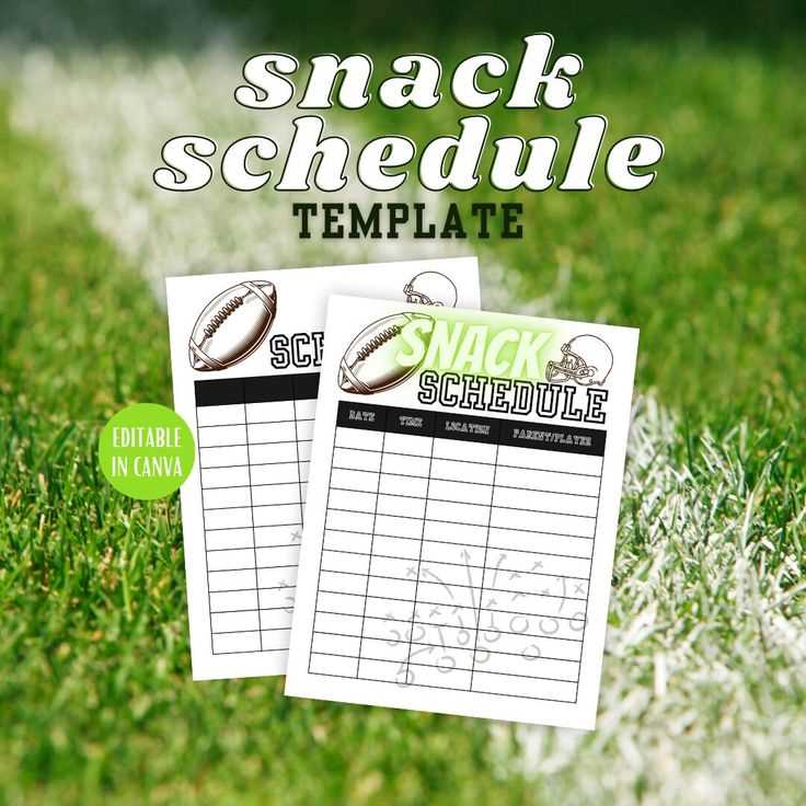 snack calendar template