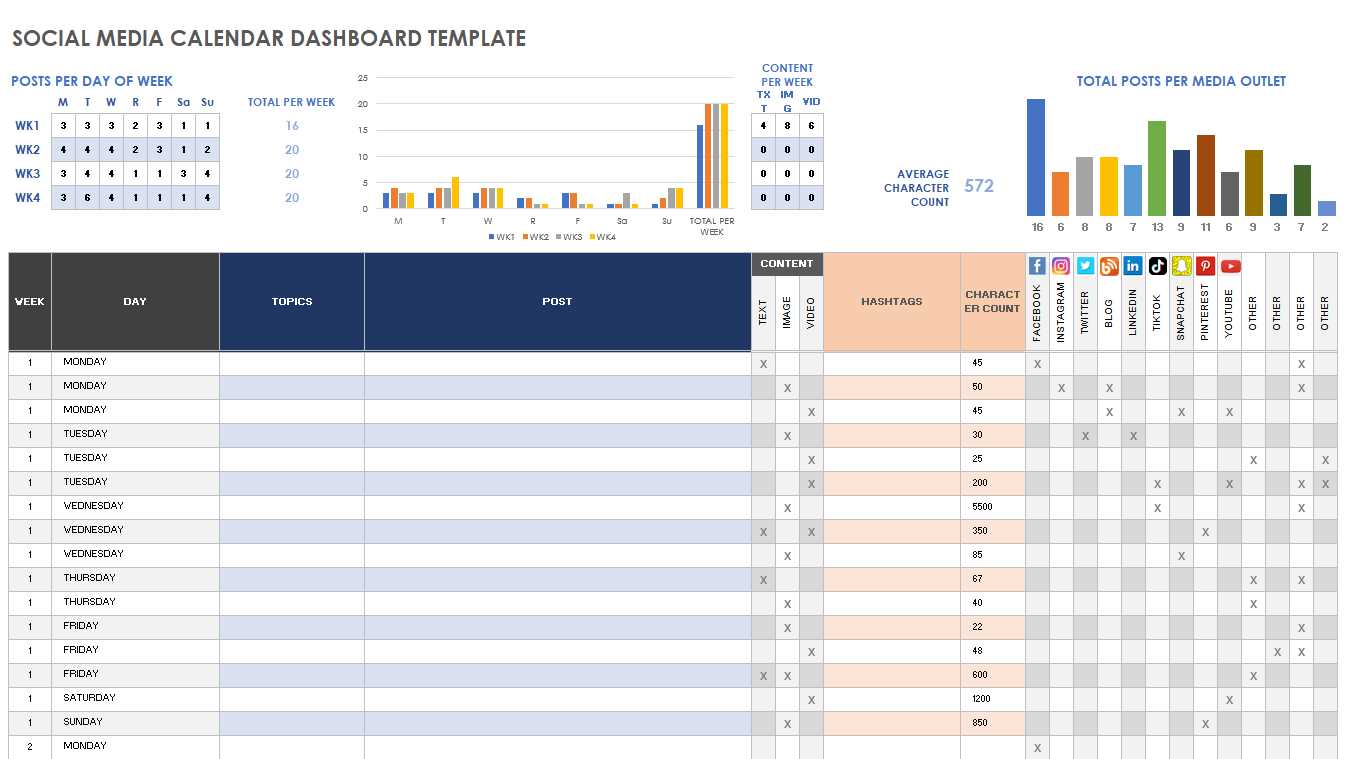 social calendar template