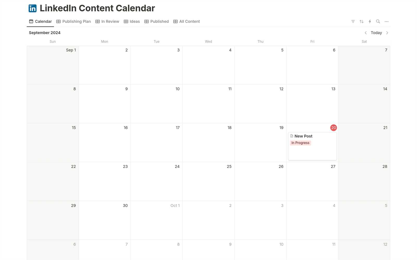 social media calendar planning template