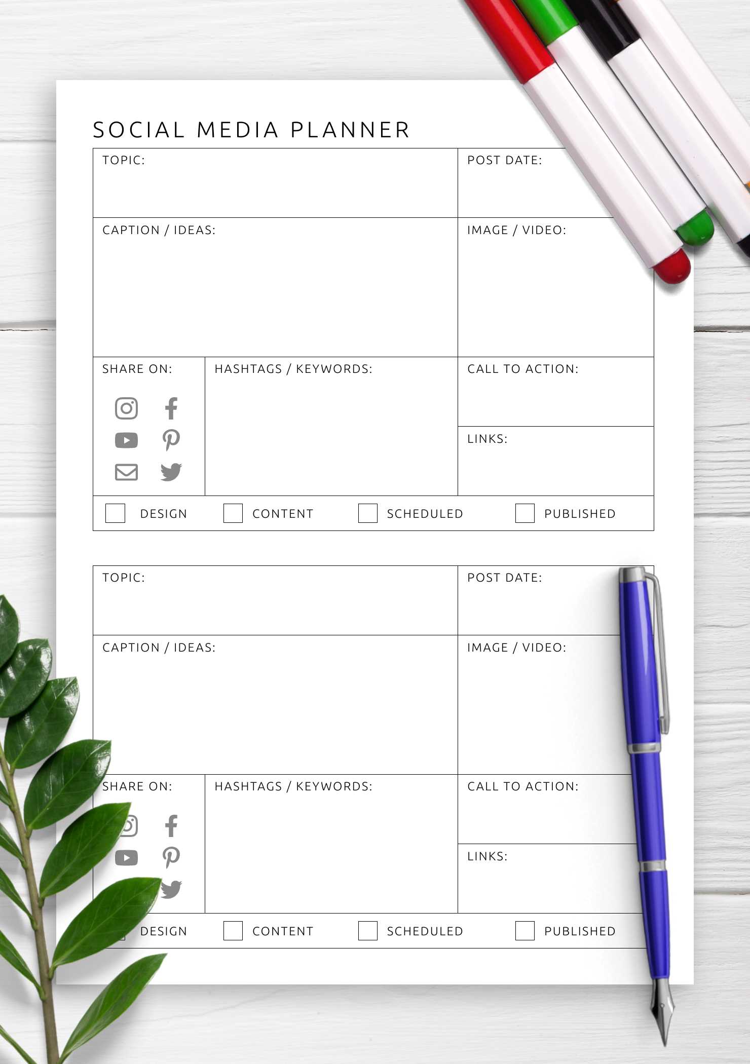 social media calendar template download free