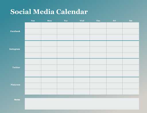 social media calender template