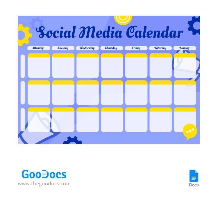 social media calender template