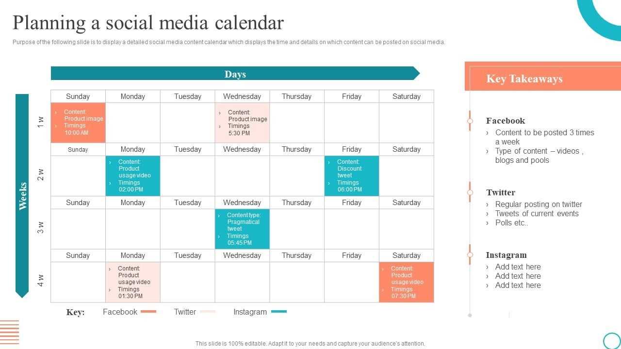 social media marketing calendar template