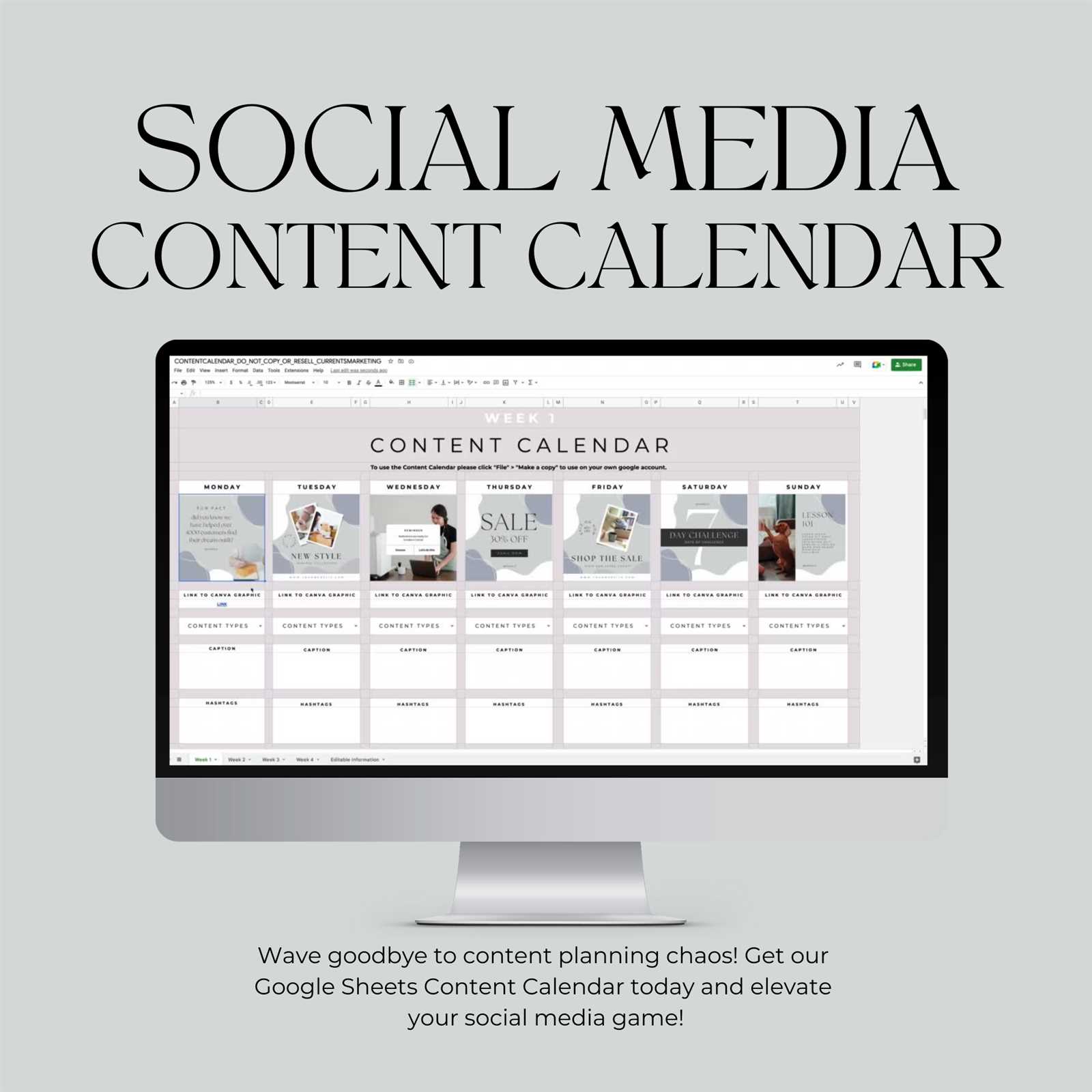 social media weekly calendar template